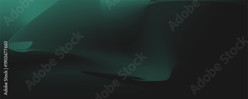 Abstract background Soft green light on dark background