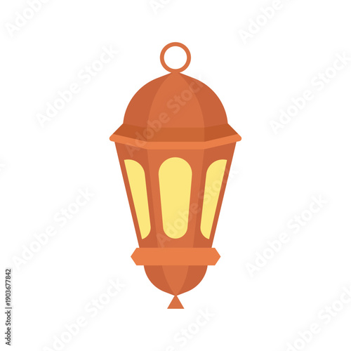 Orange Decorative Lantern  Flat Vector Design for Celebration