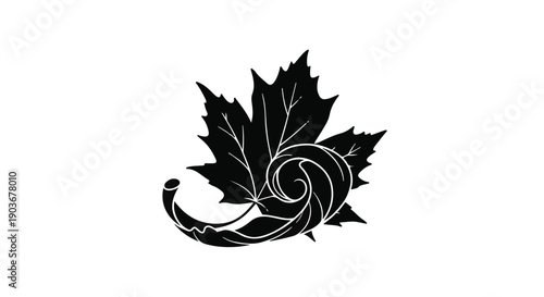 Maple leaf icon displays a decorative swirl design on a clean white background.