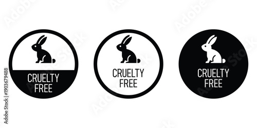 Cruelty free product labels with rabbit icons