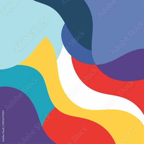 Modern Abstract Organic Shapes Background with Earth Tones. This modern abstract background features a harmonious composition of organic, fluid shapes and lines in a minimalist style.