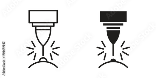 Laser machine icon vector on trendy design. Outline vector stock illustration.