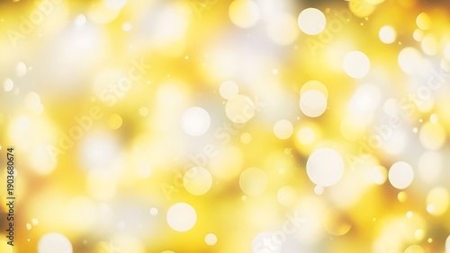 Yellow and white bokeh background with blurred lights yellow background white lights abstract