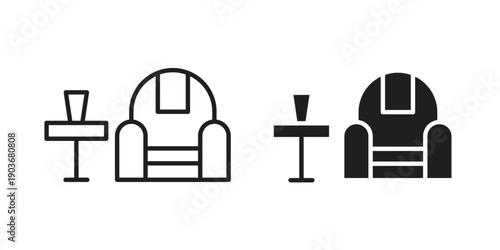 Lounge icon vector on trendy design. Outline vector stock illustration.