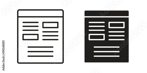 Mood board icon vector on trendy design. Outline vector stock illustration.