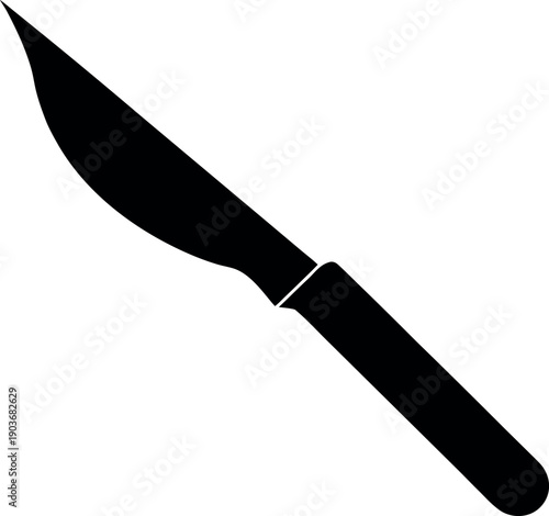 Curved blade knife silhouette vector illustration design