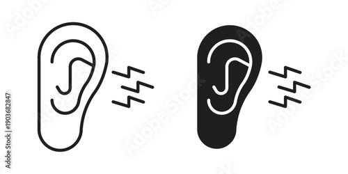 Otitis icon vector on trendy design. Outline vector stock illustration.