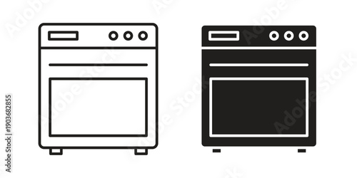 Oven icon vector on trendy design. Outline vector stock illustration.