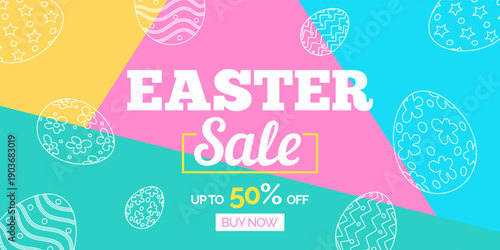 easter sale banner card design vector illustration