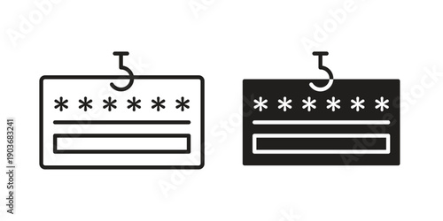 Password phishing icon vector on trendy design. Outline vector stock illustration.