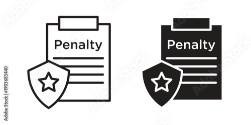 Penalty icon vector on trendy design. Outline vector stock illustration.