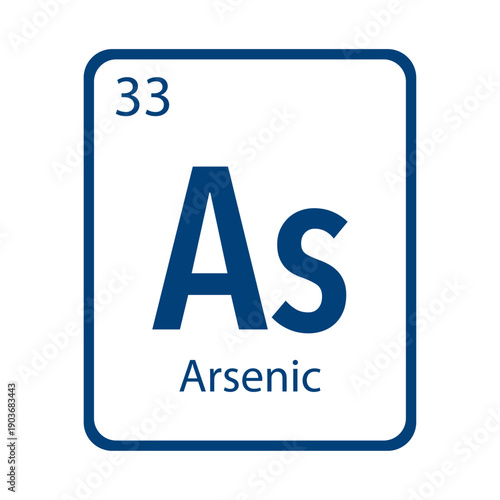 Arsenic element symbol on periodic table background