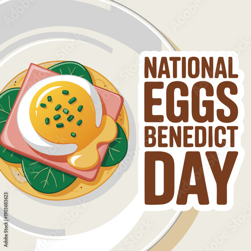 vector graphic of national eggs benedict day for national eggs benedict day celebration.