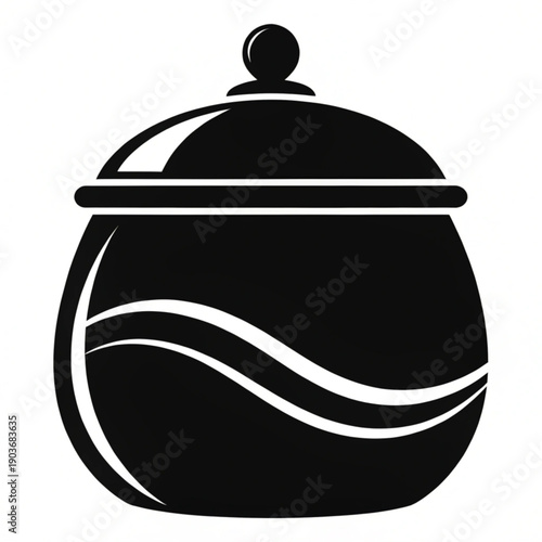 vector illustration of a pot with lid