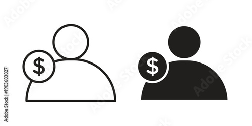 Personal loan icon vector on trendy design. Outline vector stock illustration.