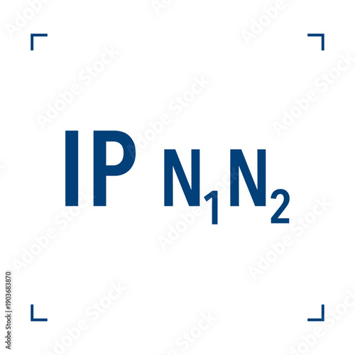 Intellectual property concept with IP text and notation