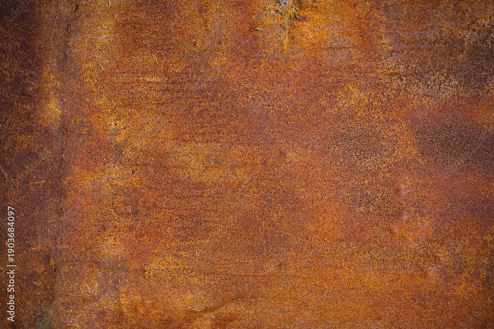 Naklejka premium heavy rust on old iron, grunge background structure