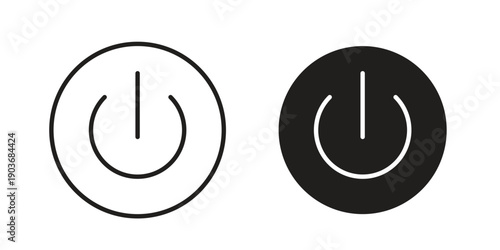 Power icon vector on trendy design. Outline vector stock illustration.
