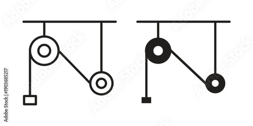 Pulley icon vector on trendy design. Outline vector stock illustration.
