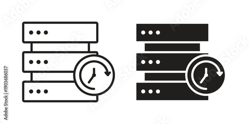 Real time data icon vector on trendy design. Outline vector stock illustration.