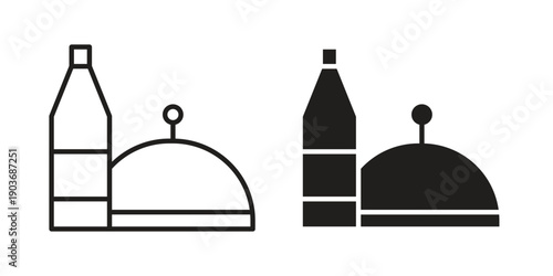 Room service icon vector on trendy design. Outline vector stock illustration.