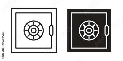 Safe icon vector on trendy design. Outline vector stock illustration.