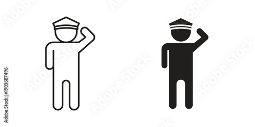 Salute icon vector on trendy design. Outline vector stock illustration.