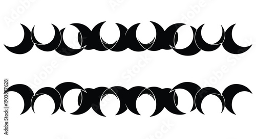 Crescent moons arranged in a decorative pattern create a celestial border design.