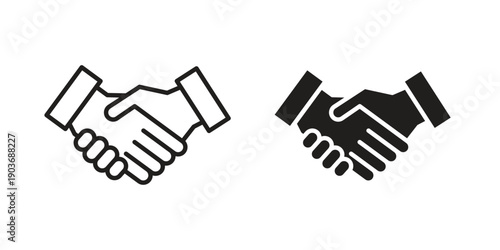 Shake hands icon vector on trendy design. Outline vector stock illustration.