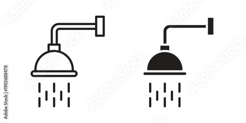 Shower head icon vector on trendy design. Outline vector stock illustration.