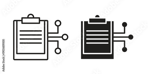 Smart contract icon vector on trendy design. Outline vector stock illustration.
