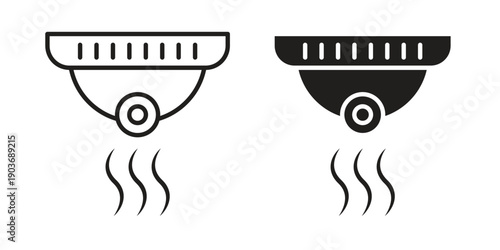 Smoke detector icon vector on trendy design. Outline vector stock illustration.
