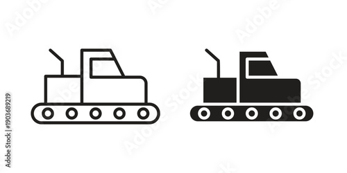 Snowplow icon vector on trendy design. Outline vector stock illustration.