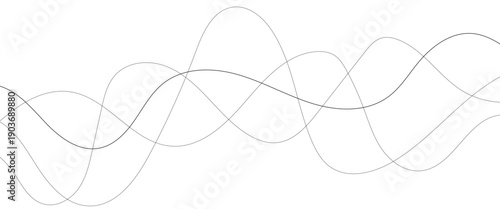 Technology abstract lines on white background. Undulate Grey Wave Swirl, frequency sound wave, twisted curve lines with blend effect