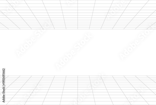 A geometric grid layout on a plain white background with faint lines.