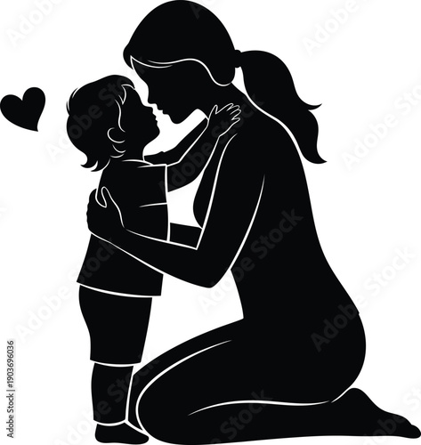 Tender moment between a mother and child sharing love