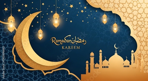 Elegant islamic banner design template. Special sale promotion modern style for ramadan kareem	