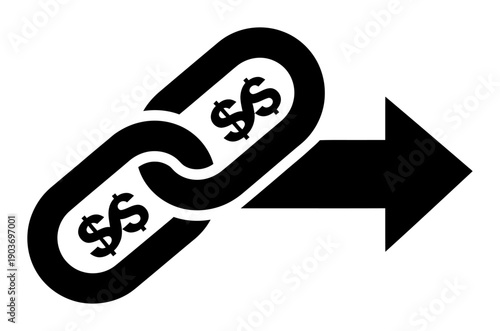 Affiliate Marketing Icon - Dollar Chain Link Vector