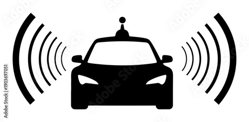 Autonomous Vehicle Icon - Self-Driving Car Silhouette