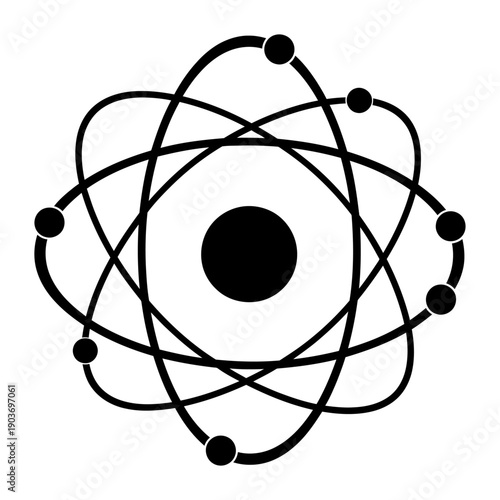 Bohr Atom Model - Minimalist Vector Illustration