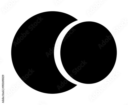 Solar Eclipse Vector - Minimalist Silhouette