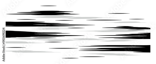 Minimal Fog Lines - Black Silhouette Vector