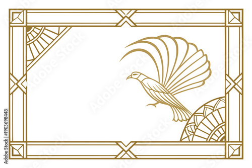 Art deco border. Modern geometric line frame. Vintage 1920s style line gold ornaments. Retro decorative 1930s dividers, frames, labels, borders. Luxury classic elegance vector set