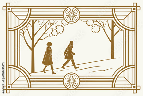 Art deco border. Modern geometric line frame. Vintage 1920s style line gold ornaments. Retro decorative 1930s dividers, frames, labels, borders. Luxury classic elegance vector set