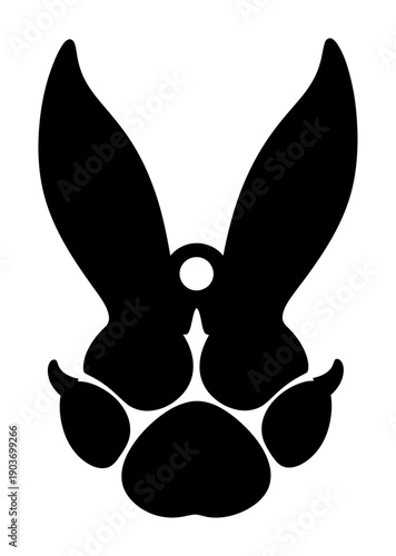 Rabbit Foot Charm - Minimalist Vector Silhouette