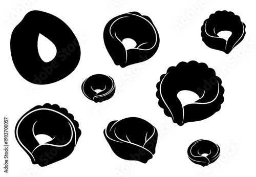 Tortellini Silhouette - Minimalist Vector Icon