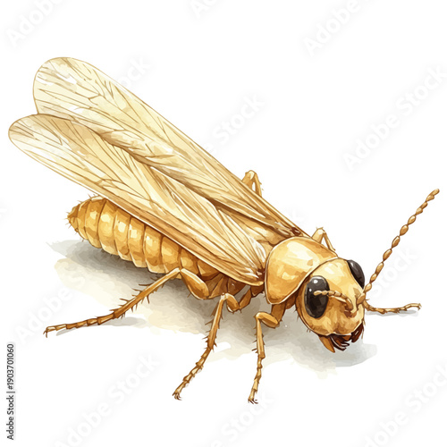 watercolor vector of Termite, isolated on a white background.