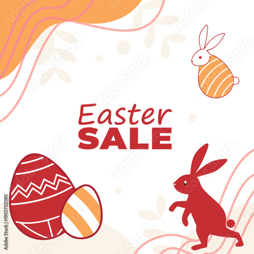 Modern Easter Sale Flyer with Bold Typography and Minimalist Vector Layout, Spring Holiday Promotional Poster for Retail and Business