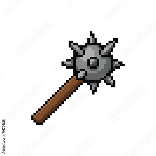 Spiked Mace Pixel Art Sprite