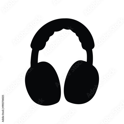 Ear muffs silhouette icon vector flat design.